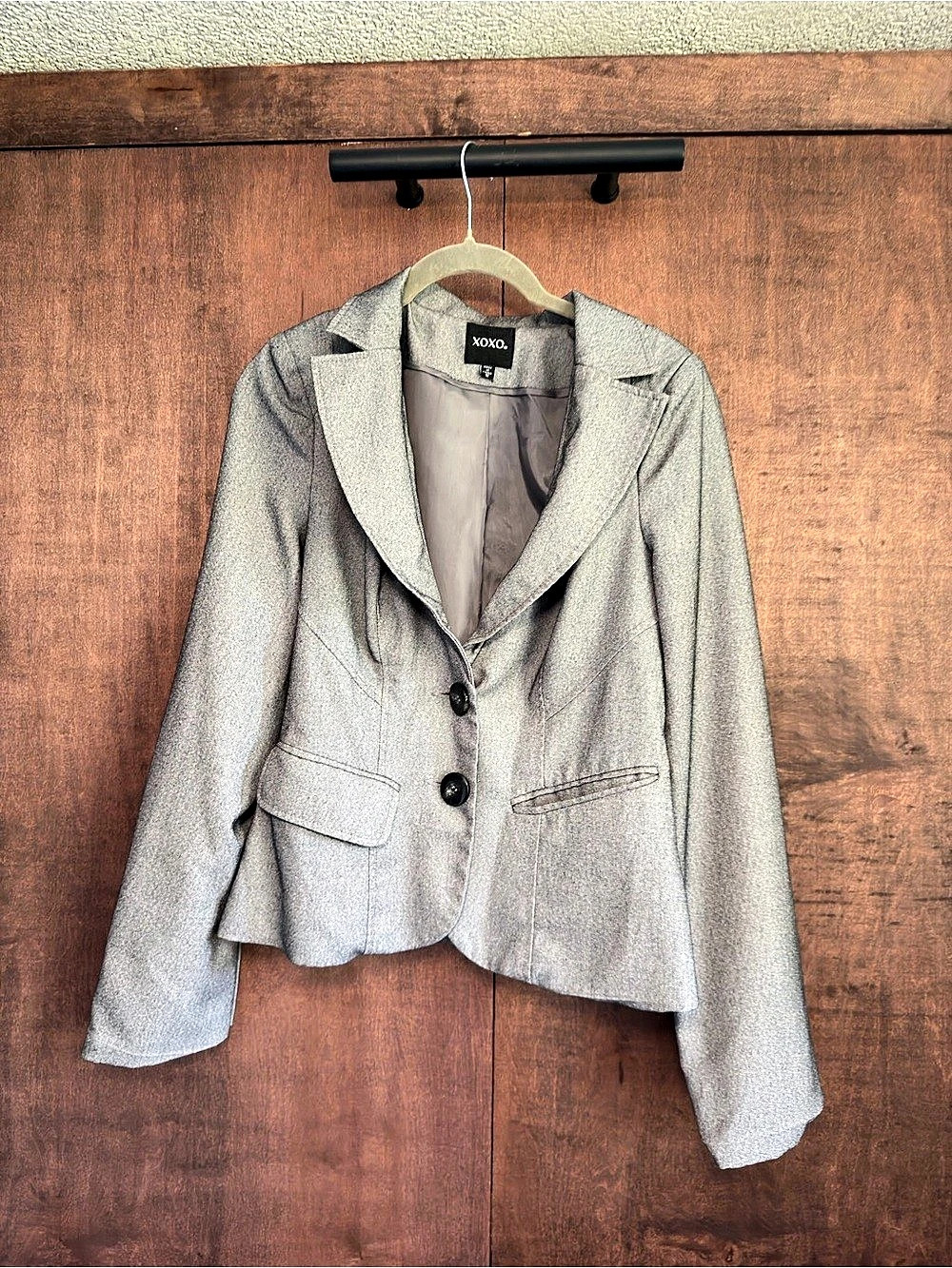 XOXO Gray Blazer Size Medium Like New